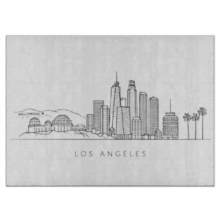 Minimalist Los Angeles Skyline Illustration Cutting Board