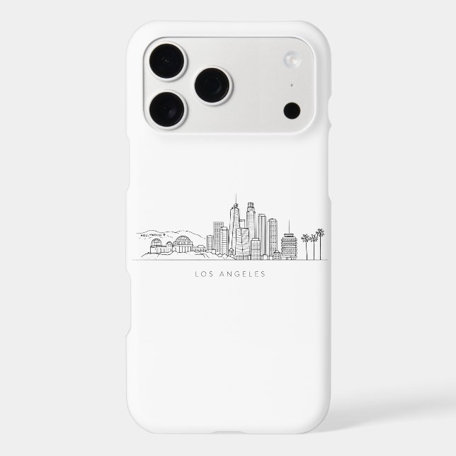 Minimalist Los Angeles Skyline Illustration iPhone Case (Back)