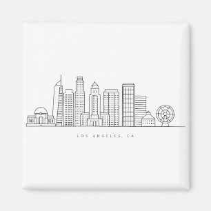 Minimalist Los Angeles Skyline Illustration Magnet