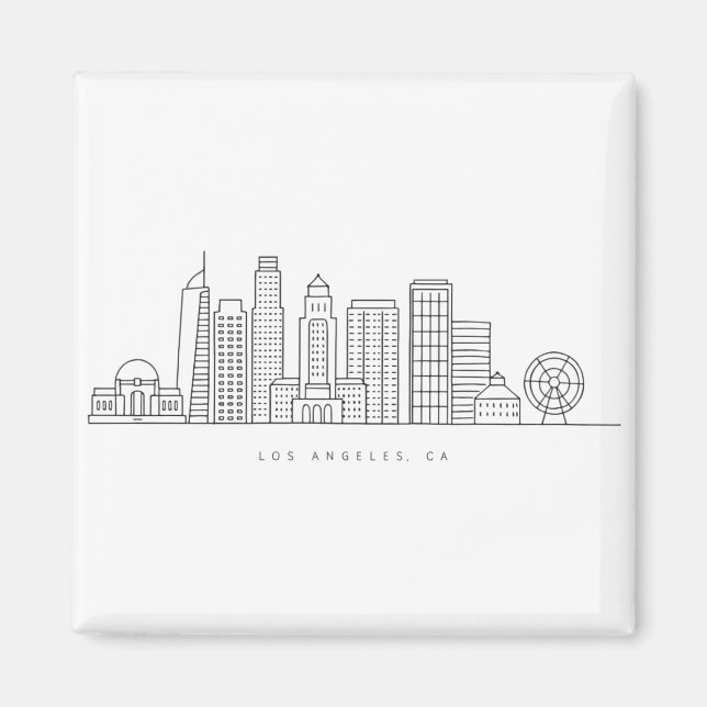 Minimalist Los Angeles Skyline Illustration Magnet (Front)