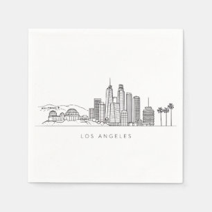 Minimalist Los Angeles Skyline Illustration Napkins