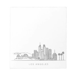 Minimalist Los Angeles Skyline Illustration Notepad