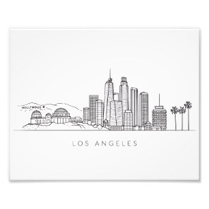 Minimalist Los Angeles Skyline Illustration Photo Print