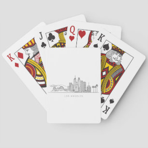 Minimalist Los Angeles Skyline Illustration Poker Cards