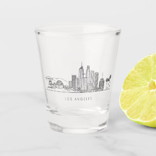 Minimalist Los Angeles Skyline Illustration Shot Glass
