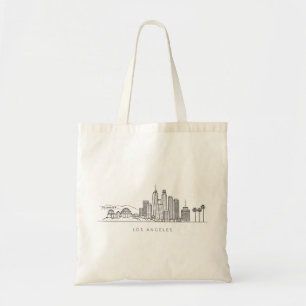 Minimalist Los Angeles Skyline Illustration Tote Bag
