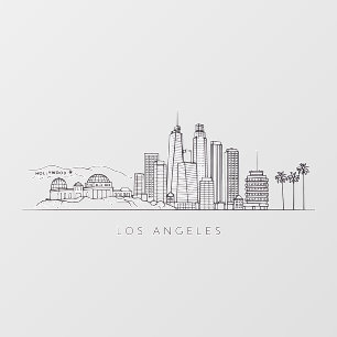 Minimalist Los Angeles Skyline Illustration Wall Decal