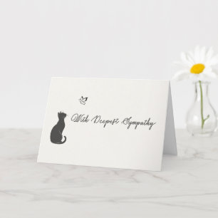 Minimalist Loss of Cat Cream With Deepest Sympathy Card