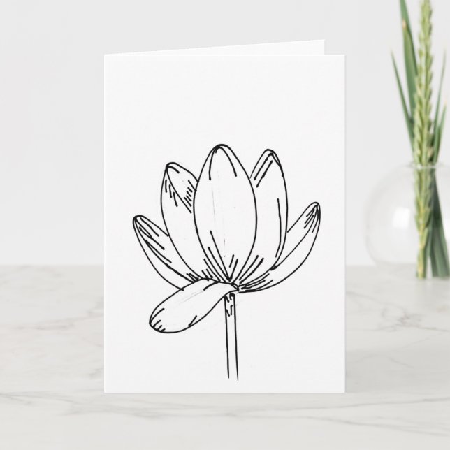 Minimalist Lotus Flower Sympathy Card (Front)