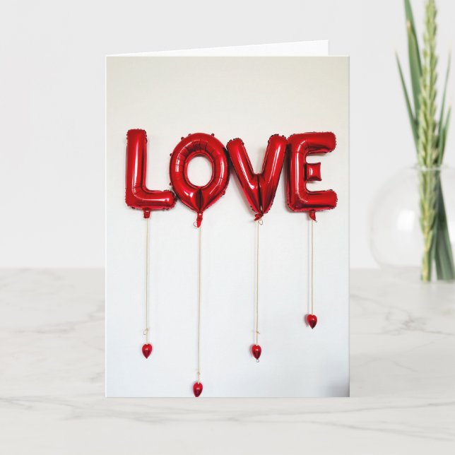 Minimalist Love Balloons Card (Front)