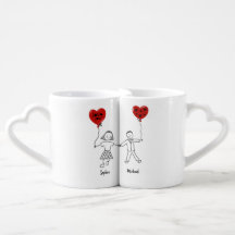 Minimalist Love Customized Name Mug for Couples