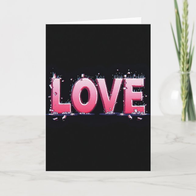 Minimalist Love Glitch Card (Front)