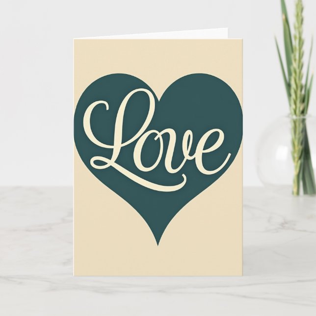 Minimalist Love Heart Card (Front)