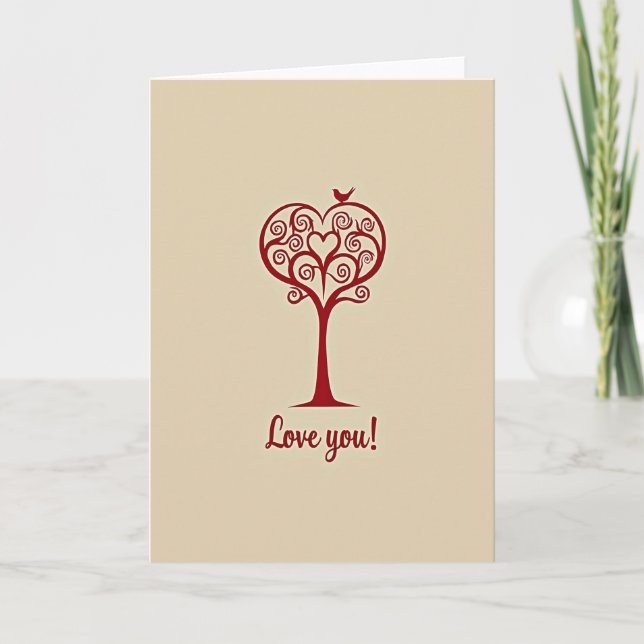 Minimalist Love Heart Tree Card (Front)