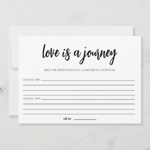 Minimalist Love is a Journey Bridal Shower Advice  Invitation