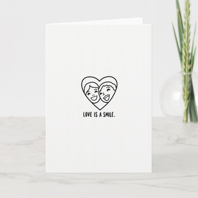 Minimalist Love Is A Smile Card (Front)