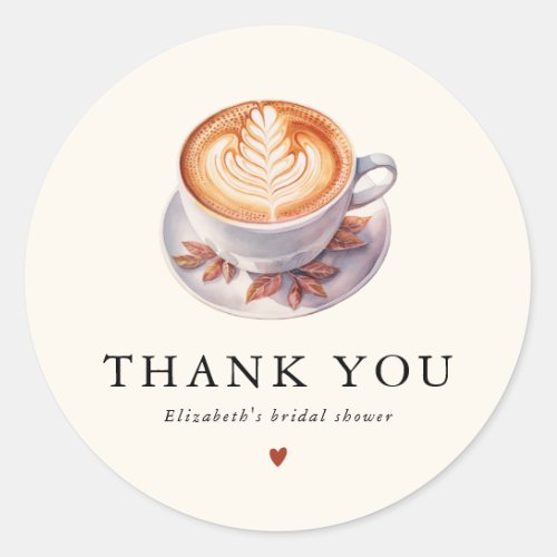 Minimalist Love Is Brewing Coffee Bridal Shower Classic Round Sticker