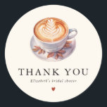 Minimalist Love Is Brewing Coffee Bridal Shower Classic Round Sticker<br><div class="desc">Minimalist Love Is Brewing Coffee Bridal Shower</div>