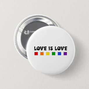 Minimalist Love Is Love Pride Rainbow Button