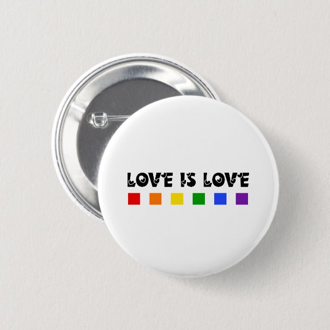Minimalist Love Is Love Pride Rainbow  Button (Front & Back)