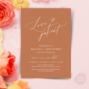 Minimalist, Love is patient, Change the date card