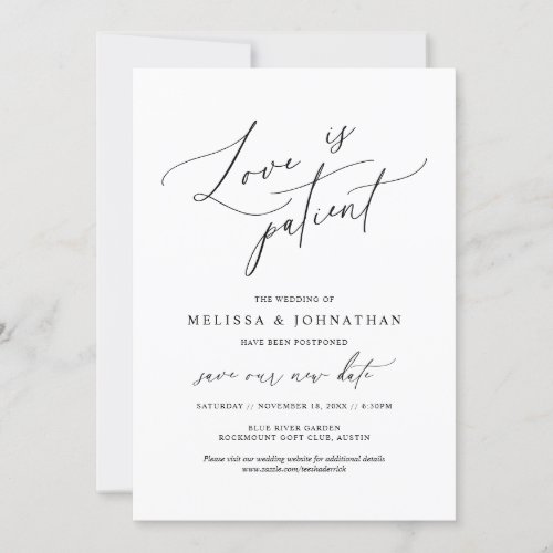 Minimalist Love is patient Change the date card