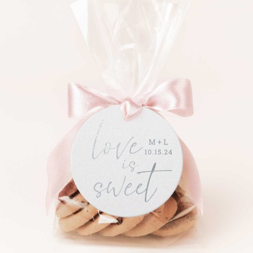 Minimalist Love is Sweet Calligraphy Wedding Foil Favor Tags