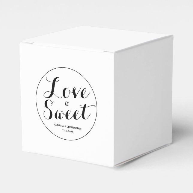 Minimalist Love is Sweet Favor Boxes (Front Side)