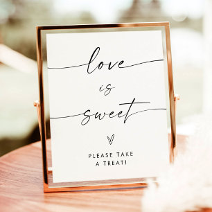 Minimalist Love is Sweet Shower Dessert Sign