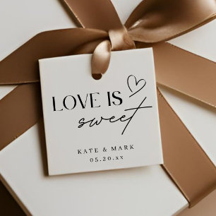 Minimalist Love is Sweet Wedding Favor Tags