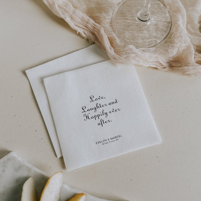 Minimalist Love Laughter and Happily Ever After  N Napkins (Creator Uploaded)