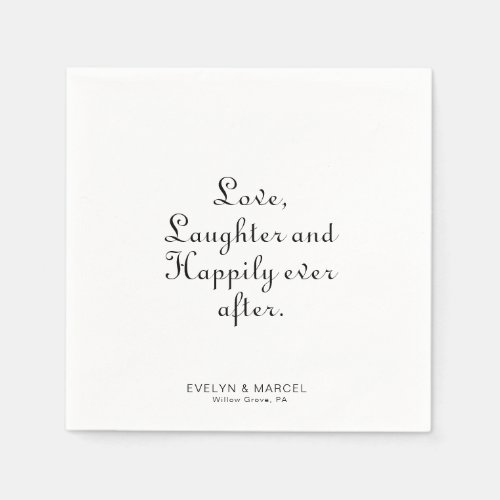 Minimalist Love Laughter and Happily Ever After  N Napkins