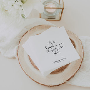 Minimalist Love Laughter and Happily Ever After  Napkins