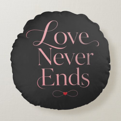 Minimalist Love Never Ends Rose Gold Throw Pillow