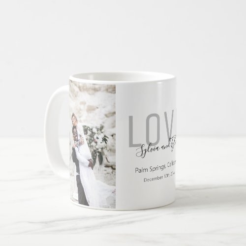 Minimalist Love Photo Wedding Favor Coffee Mug