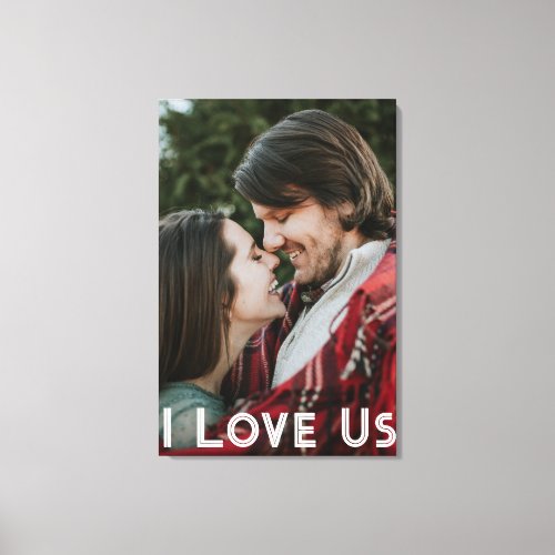 Minimalist Love Script Couple Canvas Print