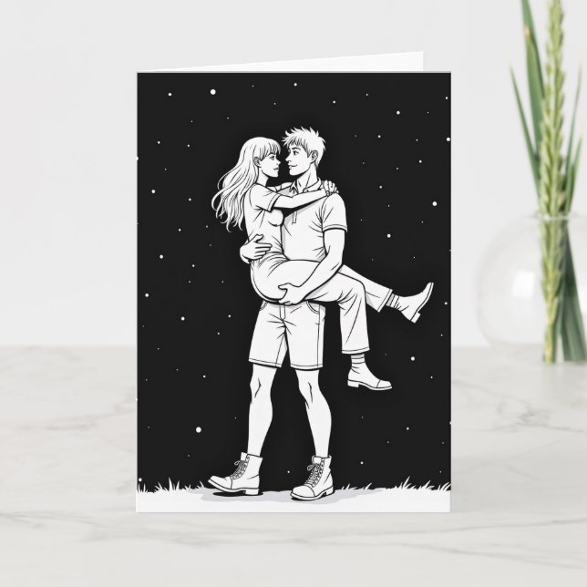 Minimalist Love Stars Card (Front)