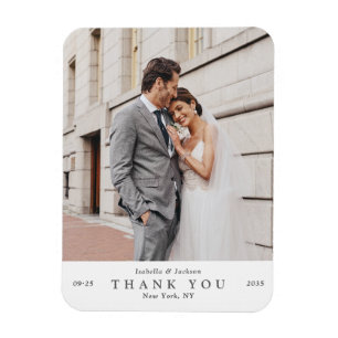 Minimalist Love & Thanks Photo Wedding Two Photo Magnet