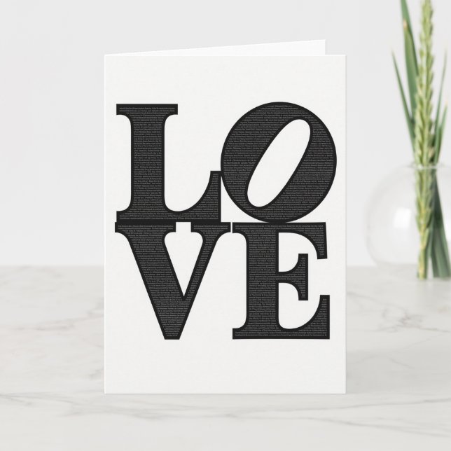 Minimalist Love Word Art Card (Front)