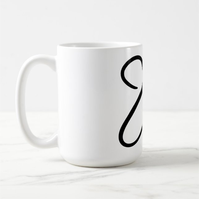 Minimalist "love" Word Typography Design Coffee Mug (Left)