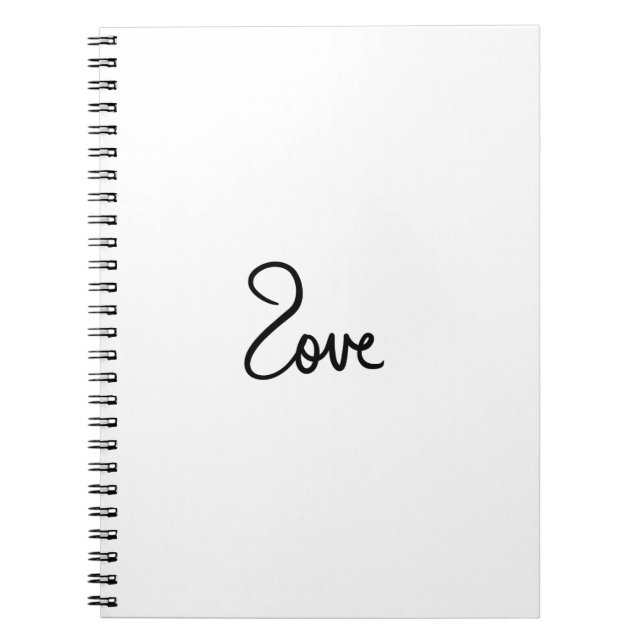 Minimalist "love" Word Typography Design Notebook (Front)