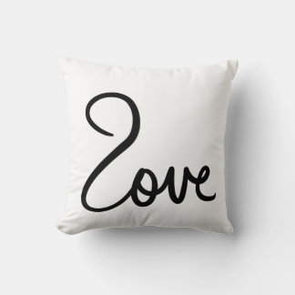 Minimalist "love" Word Typography Design Throw Pillow