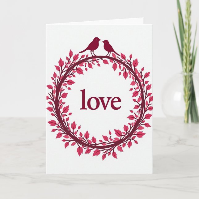 Minimalist Love Wreath Card (Front)