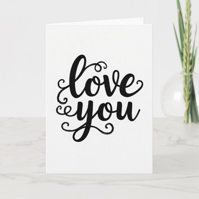 Minimalist Love You Brush Card (Front)