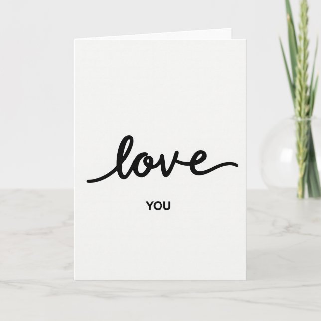 Minimalist Love You Card (Front)