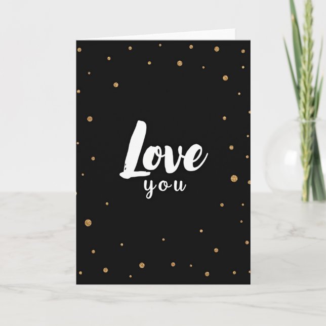 Minimalist Love You Gold Dot Card (Front)
