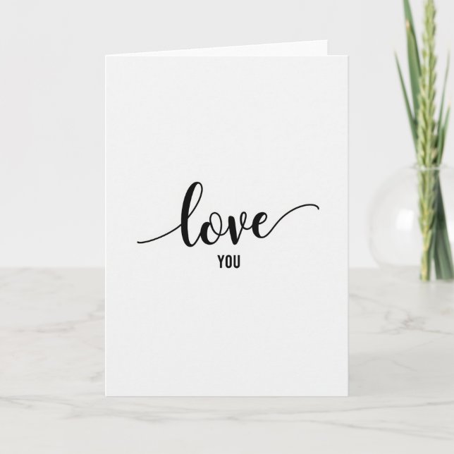 Minimalist Love You Matte Card (Front)