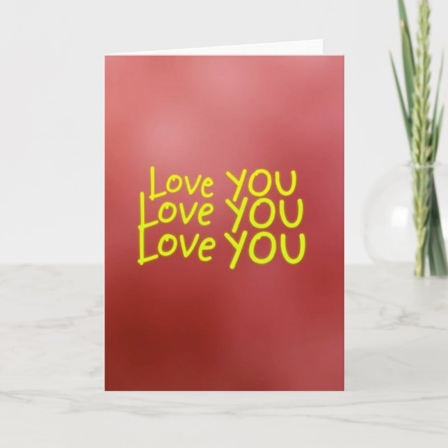 Minimalist Love You Pattern Card (Front)