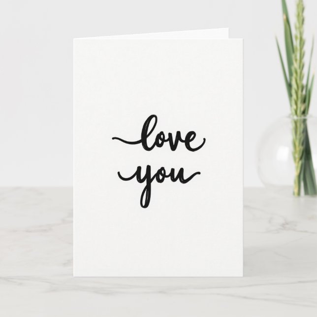 Minimalist Love You Script Card (Front)