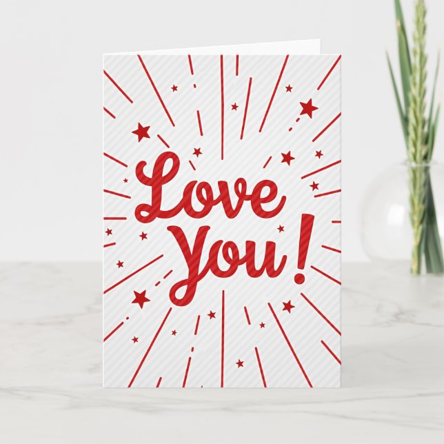 Minimalist Love You Stars Card (Front)